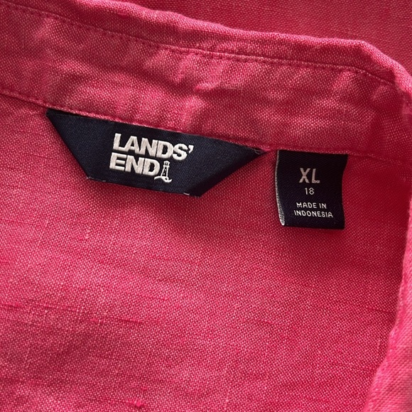 Lands' End Collared Heather Red Pink Blouse Tunic XL - Picture 2 of 3